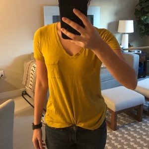 Madewell Whisper Cotton Pocket Tee in Chartreuse